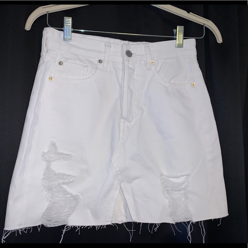 H&M White Jean Skirt